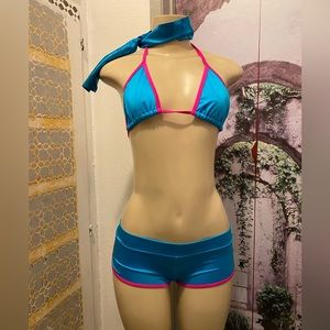 Midnight Ballerina roller girl bikini top shorts for S/M
